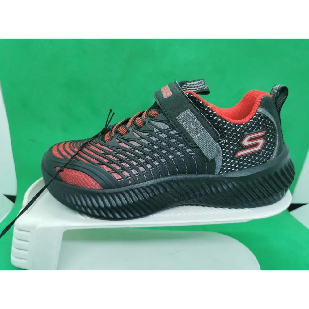 Skechers Boys Comfortable Sneakers -Black/Red - Size 2 Little Kid New